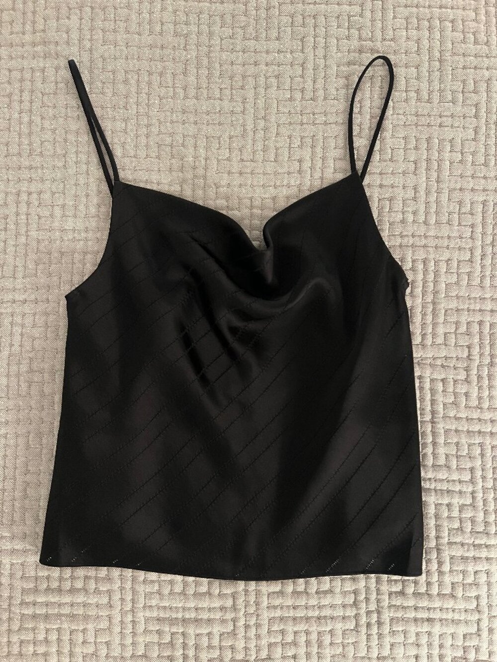 rag & bone Pauline Black Satin Cowl Neck Camisole Size 00 NWT